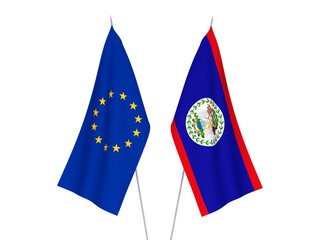 European Union and Belize flags