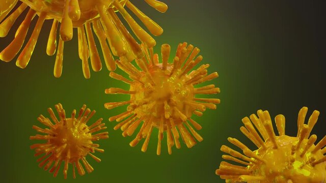 3D Animation of a Coronaviruses like COVID-19 spreading in the air.