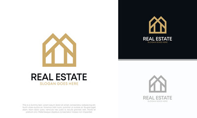 Real Estate Logo. Luxury Logo. Construction Architecture Building Logo Design Template Element