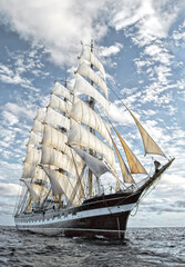 Fototapeta na wymiar Sailing ship. Yachting