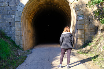 Fototapeta na wymiar Train tunnel abandoned