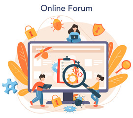 Testing software online service or platform. Application or website