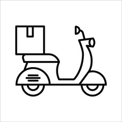 Shipping fast delivery man riding motorcycle icon symbol, Pictogram flat design for apps and websites, Track and trace processing status. vector illustration color editable eps 10