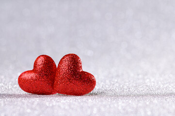 Fototapeta premium . Red heart on a blurred background. Bokeh. Conceptual image before Valentine's Day. Love.