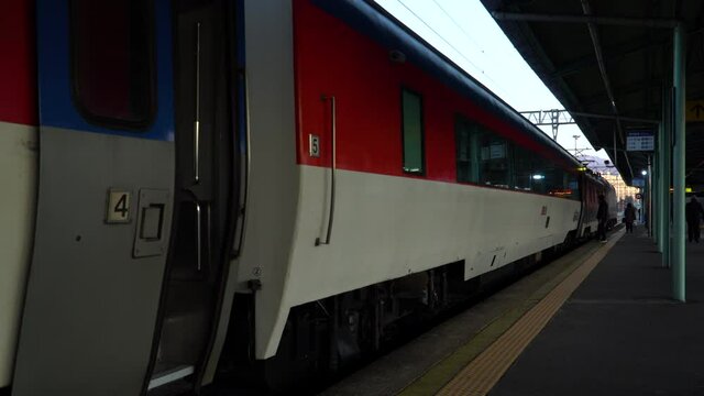 Wonju, South Korea - Dec 2020 : Departure from Wonju Station Platform, which is now closed