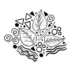 Leaf Doodle Seamless Surface Pattern Design
