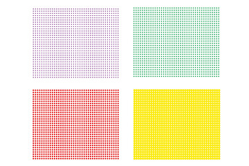 set of squares of colorful dots