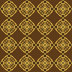 seamless pattern yellow light soft brown mandala floral flat design vector illustration culture vintage color background interior
