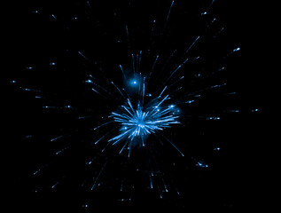 Obraz premium Fireworks in the night sky. Explosions of fireworks against the dark sky.