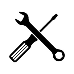 
Wrench and screwdriver vector icon editable