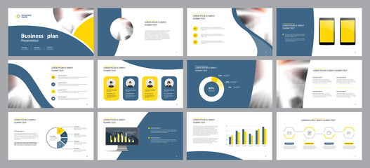 Fototapeta na wymiar presentation design template and page layout design for brochure ,book , ,annual report and company profile , with info graphic elements design