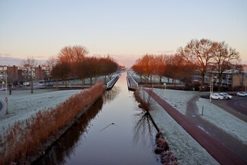 Ring canal of the Zuidplaspolder in the middle of Nieuwerkerk aan den IJssel