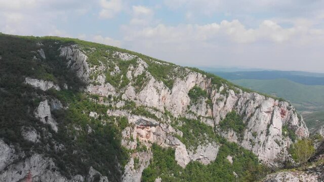 Aerial: Lazarev Kanjon, Lazars Canyon, near Bor, Serbia, Lazars river, Zlot river, Zlot cave