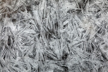 The ice crystals at river