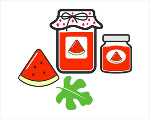 illustration of watermelon jam