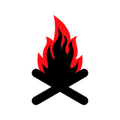 fire flame icon illustration ignite symbol design on white background