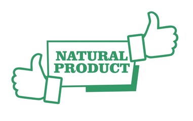 natural organic product tag design vector