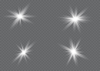 White glowing light explodes on a transparent background.