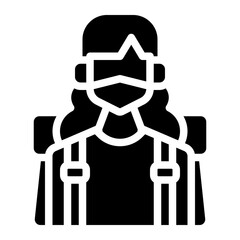 Tourist icon for web element , webpage, application, card, printing, social media, posts etc.