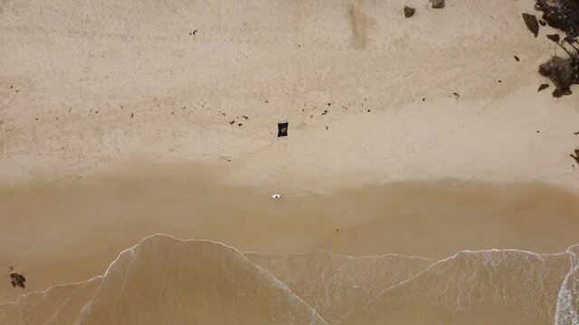 beautiful lonely beach in northern Spain. Asturias 2020