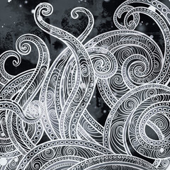 Fantastic abstract octopus in ornamental style