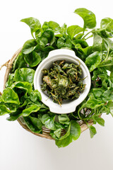 a bowl of fried brazilian spinach