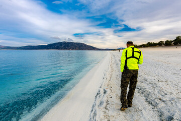 Salda Lake in Burdur Province in Turkey