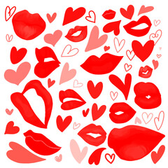 A valentine's day card with lots of kisses and hearts, Valentine's day, Valentine, kiss, heart, hearts, Anniversary, love, Happy valentine's day, Happy, xoxo, hugs and kisses, kisses