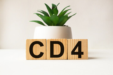 a word CD4 on wooden cubes. business concept. business and Finance
