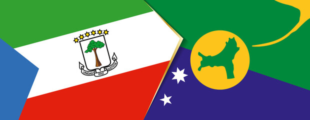 Equatorial Guinea and Christmas Island flags, two vector flags.