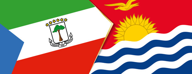 Equatorial Guinea and Kiribati flags, two vector flags.