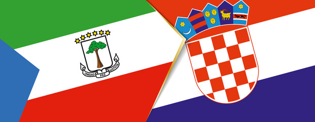 Equatorial Guinea and Croatia flags, two vector flags.