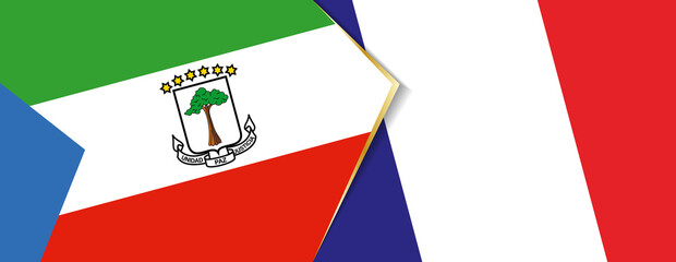 Equatorial Guinea and France flags, two vector flags.