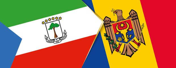 Equatorial Guinea and Moldova flags, two vector flags.