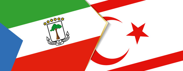 Equatorial Guinea and Northern Cyprus flags, two vector flags.