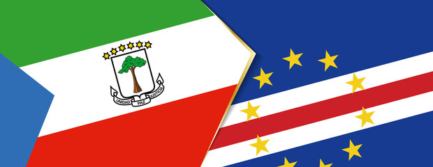 Equatorial Guinea and Cape Verde flags, two vector flags.