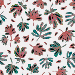 Botanical Seamless watercolor abstract pattern. Fashionable floral design. Hand drawing. Background for textile, paper and other print and web projects. 