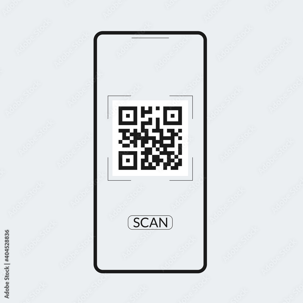 Aufkleber qr code scan icon. qr on the smartphone screen. mobile phone scanner app for payment concept. vector