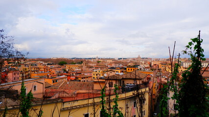 view of skyline of Rome city at day, Italy