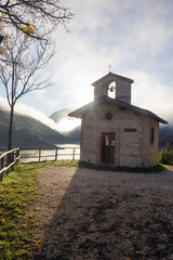 The church of San Rocco in Castel di Tora on Lake Turano in Rieti