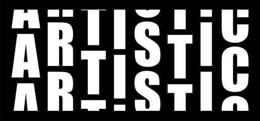 artistic black white logotype modern text cover design graphic vector illustration