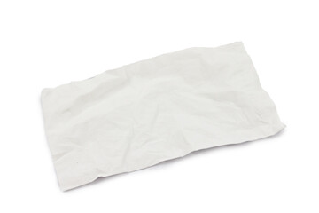 Fototapeta na wymiar Used white tissue paper isolate on white background.