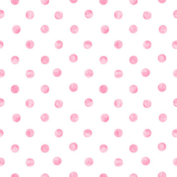 Small Dot Hot Pink 1/4 white polka dot pattern on a colored background by  RBD 