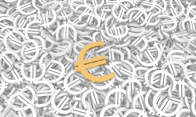 Background from euro currency signs. Business concept. 3d render illustration.