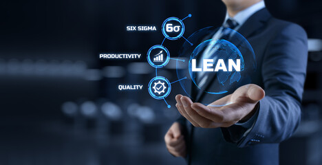 Lean manufacturing DMAIC Six sigma technology concept.