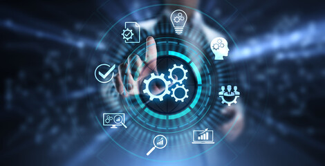 Business process automation industrial technology innovation optimisation concept.