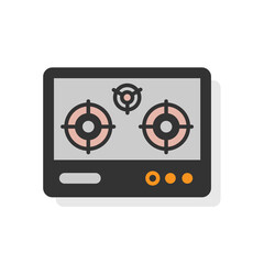 Flat vector icon of Gas stove