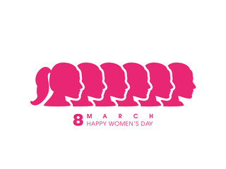 Illustration of International women's day,eighth of march.