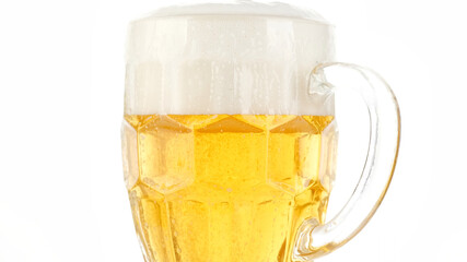 glass of beer isolated on white background