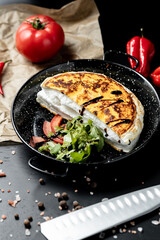 Frypan with Ham and Cheese Omelette